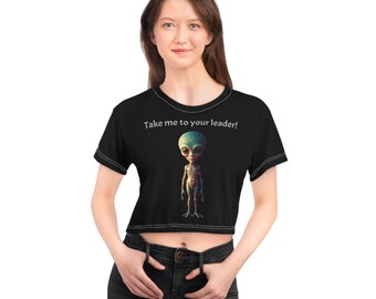 Space Alien Crop T-shirt (AOP)