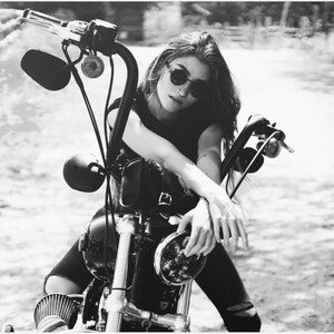 Texas Biker Girl-Satin Poster (210gsm)
