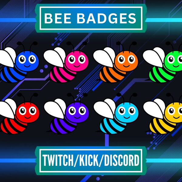 Bee Twitch Subscription Badge | Sub Badges For Twitch, Discord, And YouTube | Art For Streamers | Bug And Insect Badges.