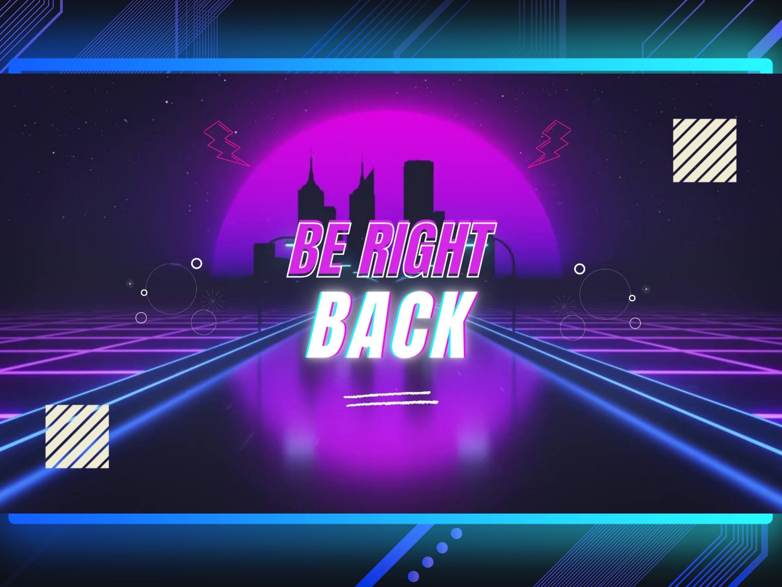 Animated Retro Purple Neon Twitch Overlays Complete Stream Package Neon ...