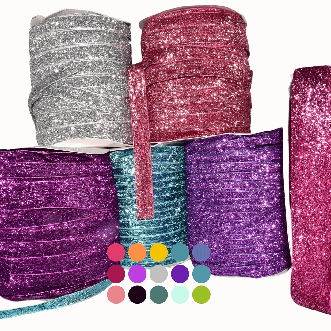 Metallic Sparkly Glitter Velvet Ribbon by the Yard for Sewing Crafts ...