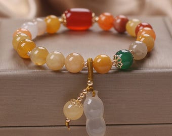 Beaded Bracelet For Women/Ladies Beads Bracelet/Girls Agate Bracelet/Gemstone Bracelet/Adjustable Bracelet/Handmade Jewelry/Gift For Her