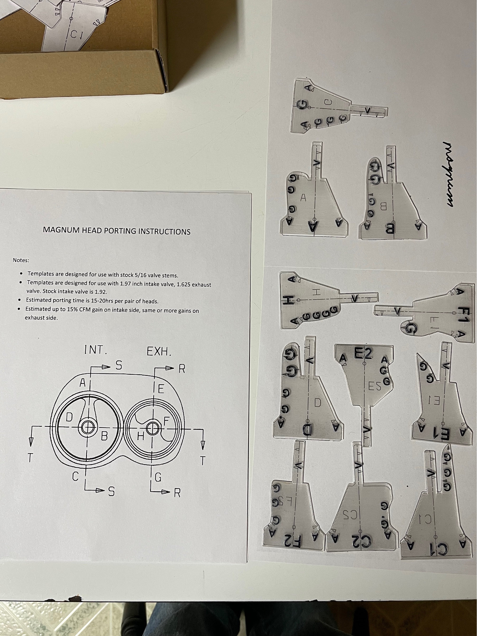 Mopar Performance Small Block Magnum Porting Templates. P4876413 Etsy