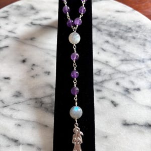 Santa Muerte Rosary Bracelet (Amethyst and Labradorite)