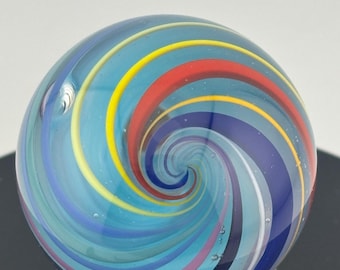 Handgemaakt lint twist art glasmarmer met standaard,