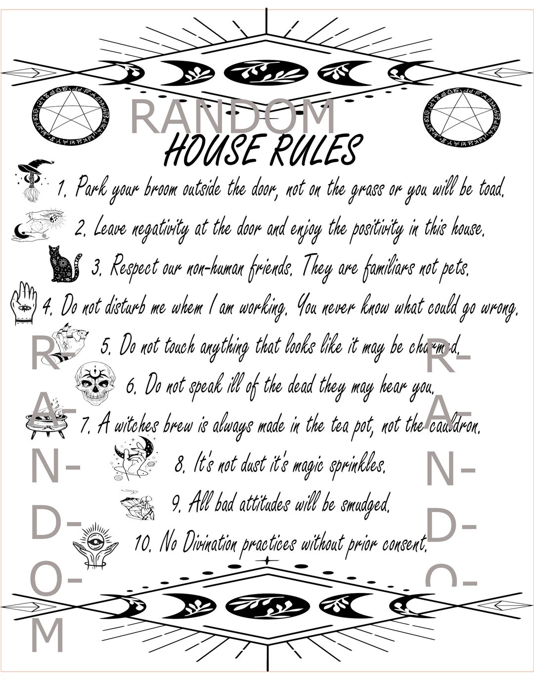Witch Rules Svg. Witch Rules Png, House Rules Svg, House Rules Png ...