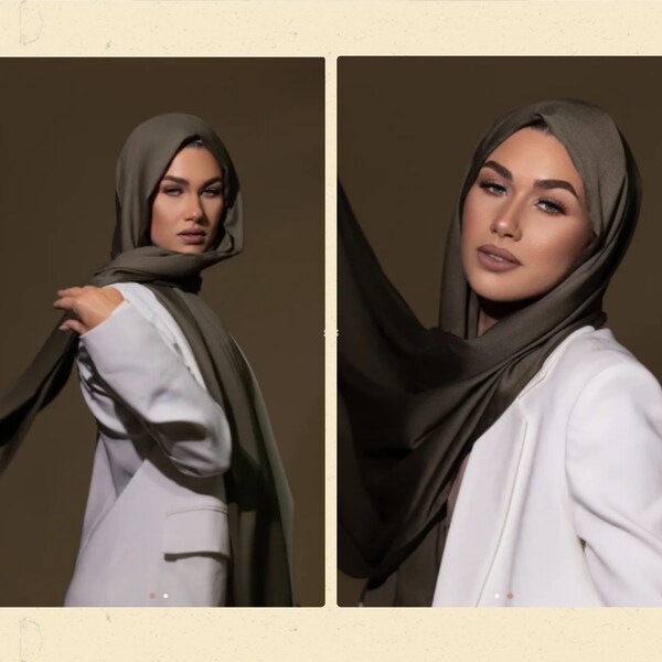 Satin Modal Hijab Olive – Limited Edition