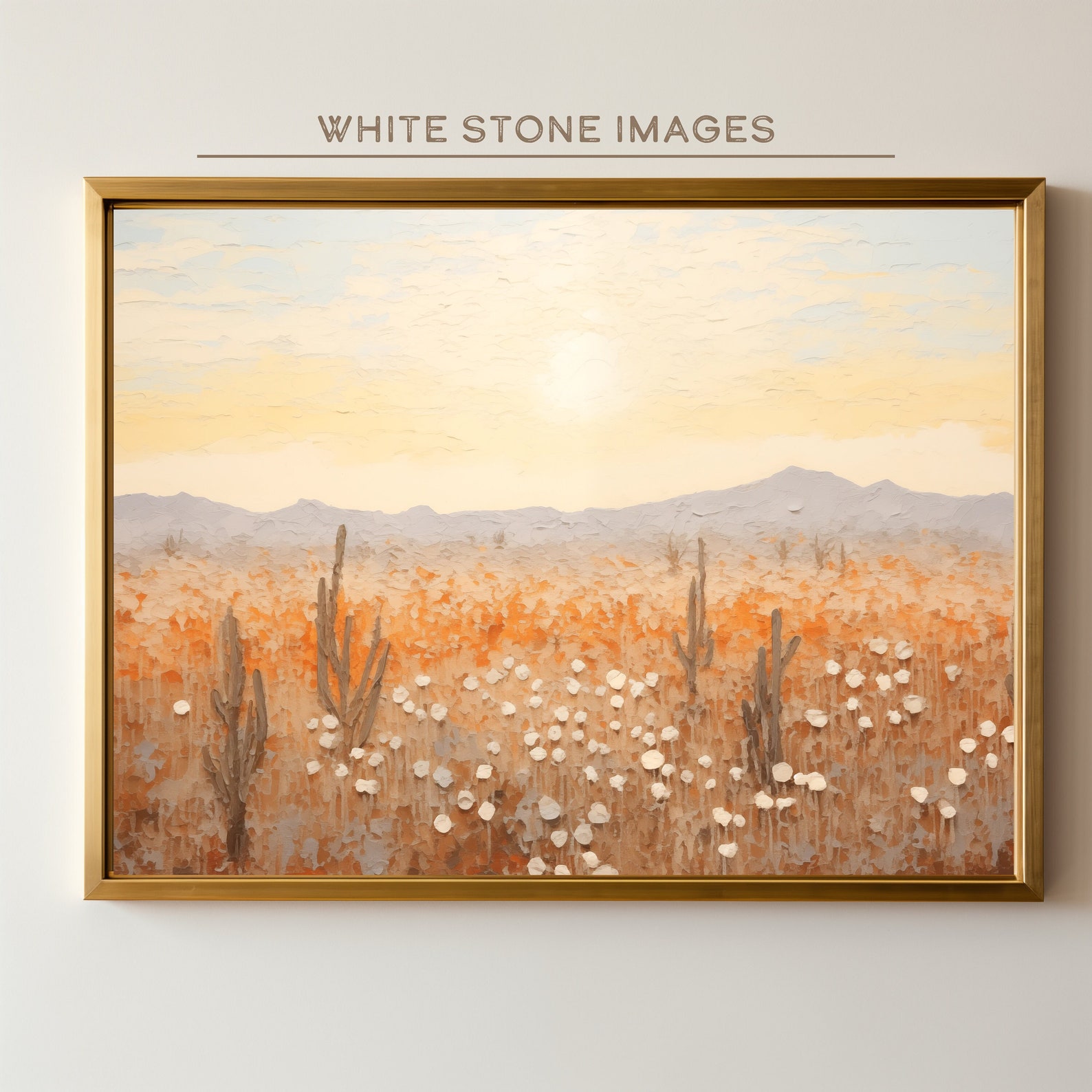 Printable Sonoran Desert | Cactus Field | Landscape Oil Painting ...