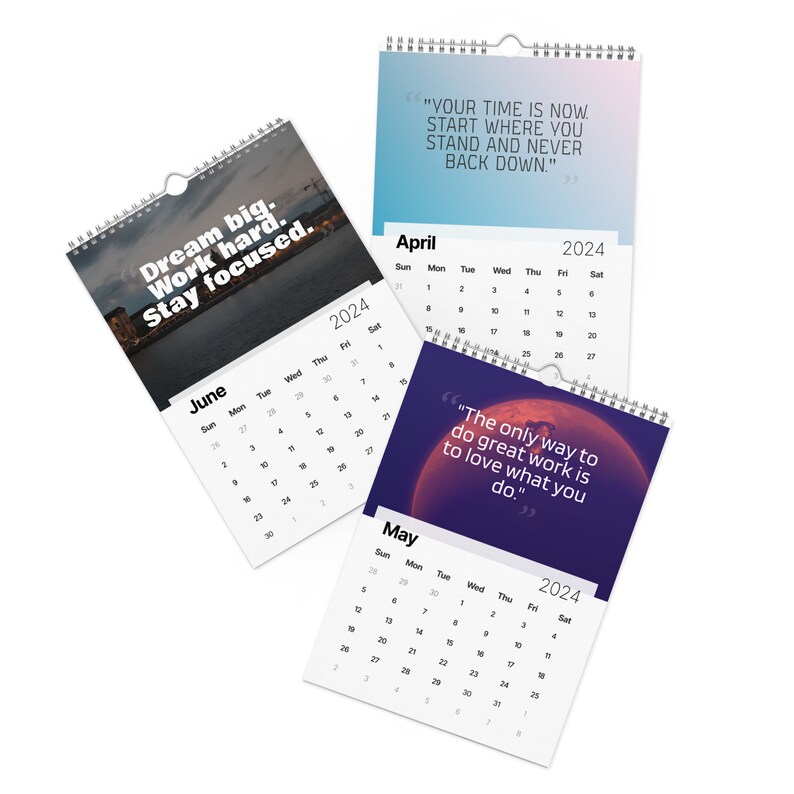2024 Motivational Wall Calendar High Quality 350 DPI Print Etsy