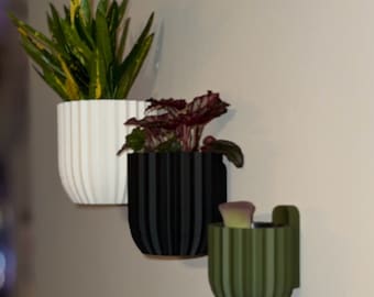 Indoor Wall Planter with Hidden Drip Tray, 9 Color Options with Hidden Universal Wall Mount, Modern Home Plant Decor, Planters