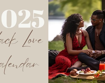 Black Love 2025 Printable Monthly Wall Calendar
