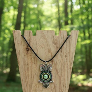 Pendentif Chouette En Plaque Or Avec Cordon - Occasion - Idéal Cadeau Original