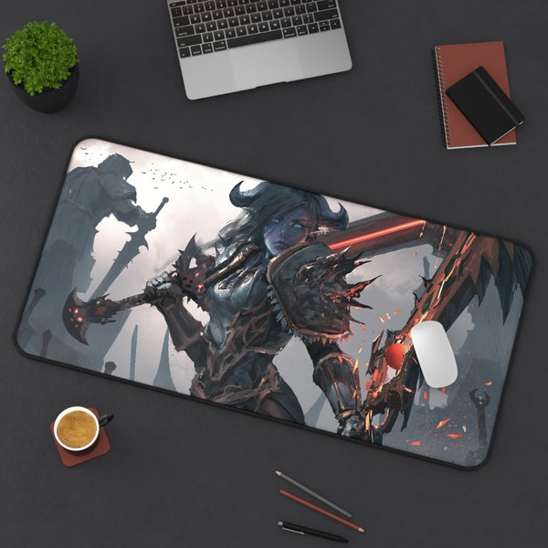 World of Warcraft Draenei Warrior Mage Mouse Pad Desk Mat, Gamer Gift Idea, World of Warcraft Gift, WoW Desk Mat, Alliance