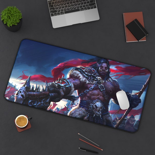 World of Warcraft Horde Fanart Inspired Mouse Pad Desk Mat, Gamer Gift Idea, For The Horde! World of Warcraft Gift, WoW Desk Mat and Playmat