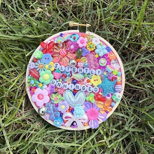 Craft Kit Dopamine Beaded Embroidery Quote Hoop DIY