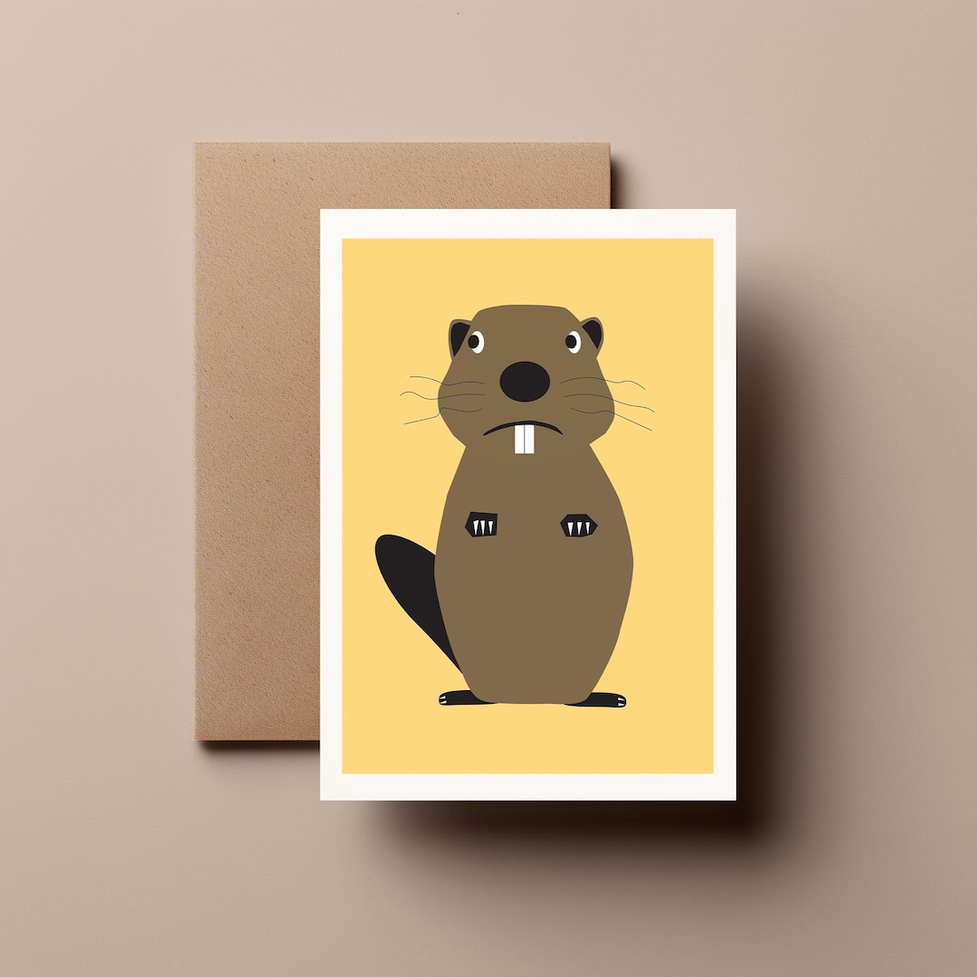 Beaver // Greeting / Birthday Card - Etsy