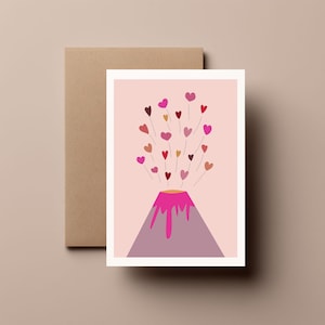 Vulcano a forma di cuore// Biglietto di auguri/San Valentino/Anniversario