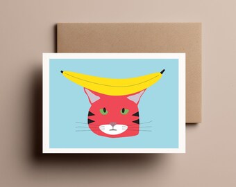 Banana Cat// Greeting/Birthday Card