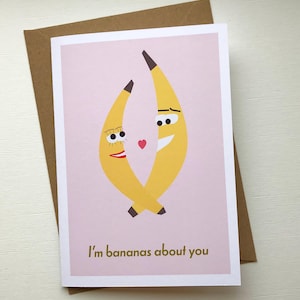 Banane // Saint-Valentin/Carte de voeux/Anniversaire