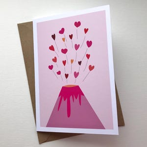 Coeur volcan//Saint-Valentin/carte de voeux/anniversaire