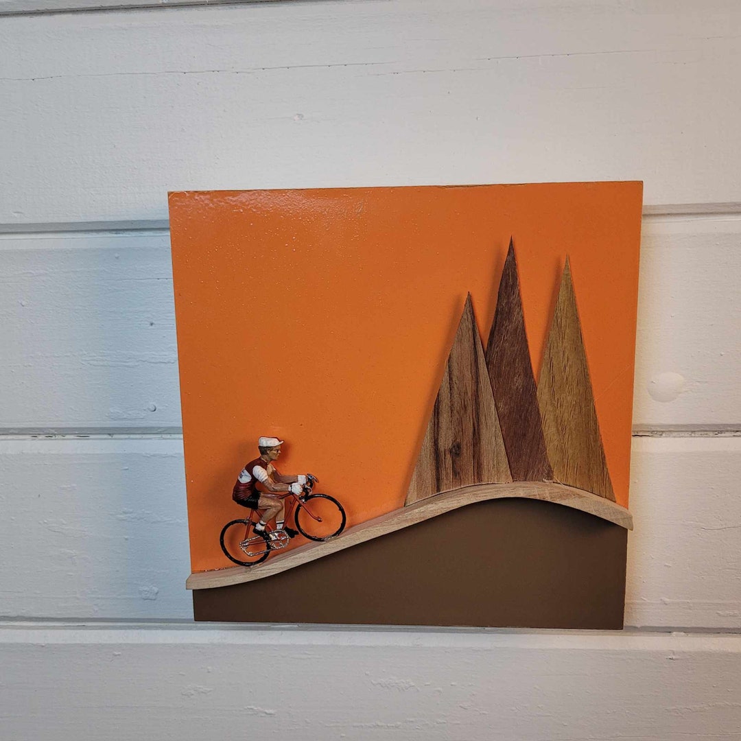 Frameless 3d Compostion of a Classic Cyclist Riding Their Bicycle Into the Mountains, Great Wall
