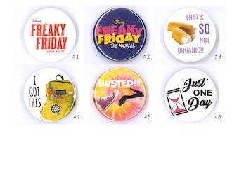 Broadway Inspired Show Button, 1.25", Pins, Musicals, Musical Theatre, Metal Pin Back, Magnet Back