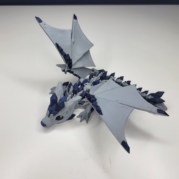 Baby Wolf Dragon - 3D Printed Articulating Dragon - Movable Wings - Dragon Fidget Toy