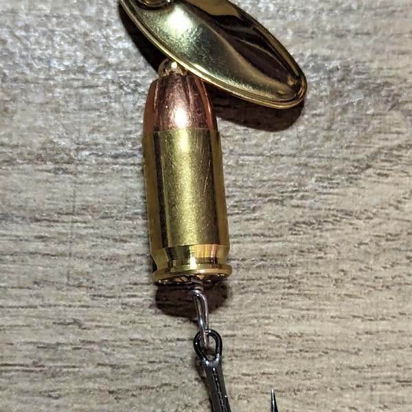 Custom handmade bullet lure/spinner 24k gold plated blade!