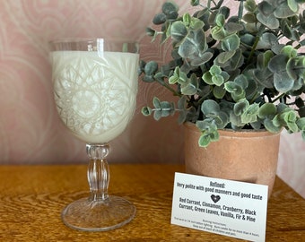 Hand Poured Candle 100% Soy - 9.3 oz. Wine Glass