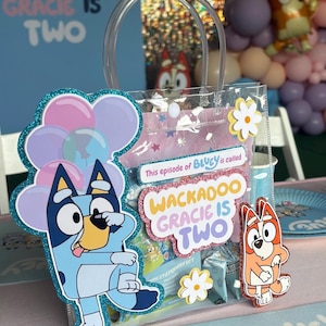 Clear Bluey Favor Bags – Personalized Party Goodie Bags | Toddler Birthday Party Supplies