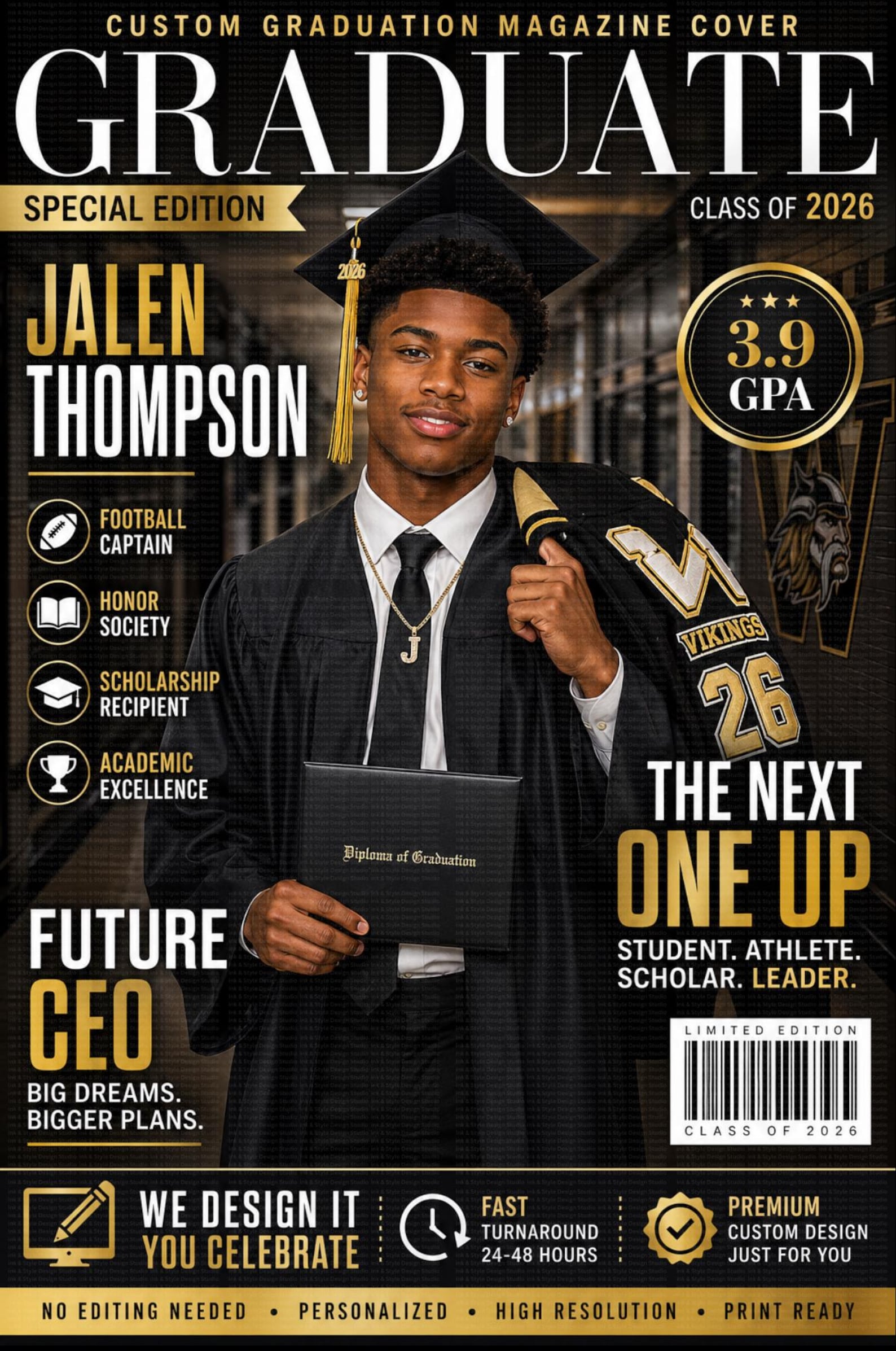 Done for You Graduation Magazine Cover | Custom Announcement | Senior ...