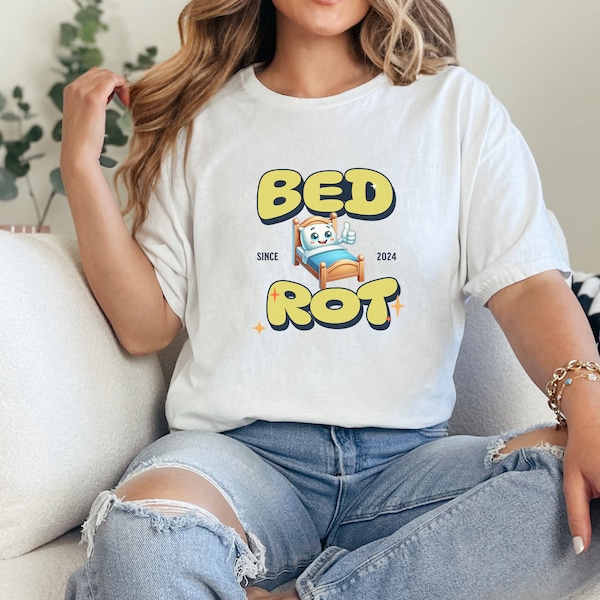 Bed Rot Unisex Introvert T-shirt, Stay in Bed, Homebody Gift for Him or Gift for Her, Bed Rotting Comfort Colors Shirt, Trendy Shirt