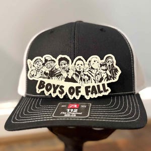 Spooky Horror Movie Characters Engraved Patch Cap Jason Pennywise Freddie Michael Scream Leatherface Chucky