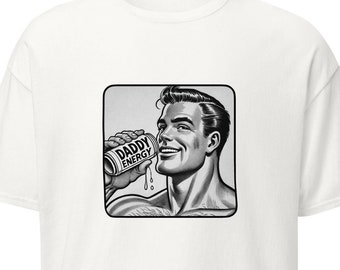 Vintage "Daddy Energy" T-Shirt - Bold & Playful Gay Pride Design