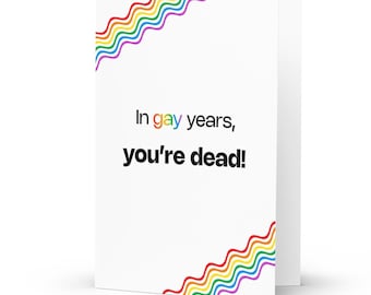 Tarjeta de feliz cumpleaños gay / Tarjeta de cumpleaños gay / Tarjeta de celebración de cumpleaños LGBTQ+ / Tarjeta de cumpleaños gay de broma