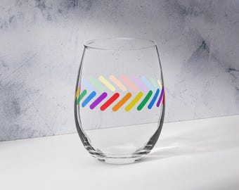 Gay Pride Stemless wine glass | Perfect Gay Wedding Gift | Pride Christmas Gift | LGBTQ Celebration Gift