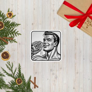 Vintage &quot;Daddy Energy&quot; Stripe Sticker