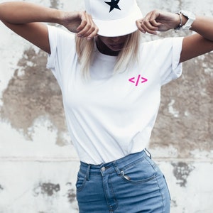 T-shirt programmeur t-shirt hommes femmes dames T-shirt de codage unisexe Geeks nerds développeurs codeur informatique cadeau technique idéal </>