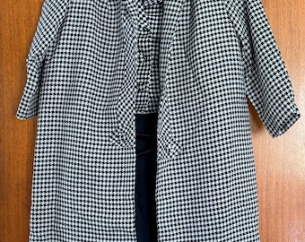 Vintage 3 Piece Dress Set Including Swing Coat, House Top, and Dress w/Belt 1950’s