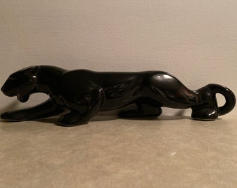 Vintage Haeger Ceramic Black Panther