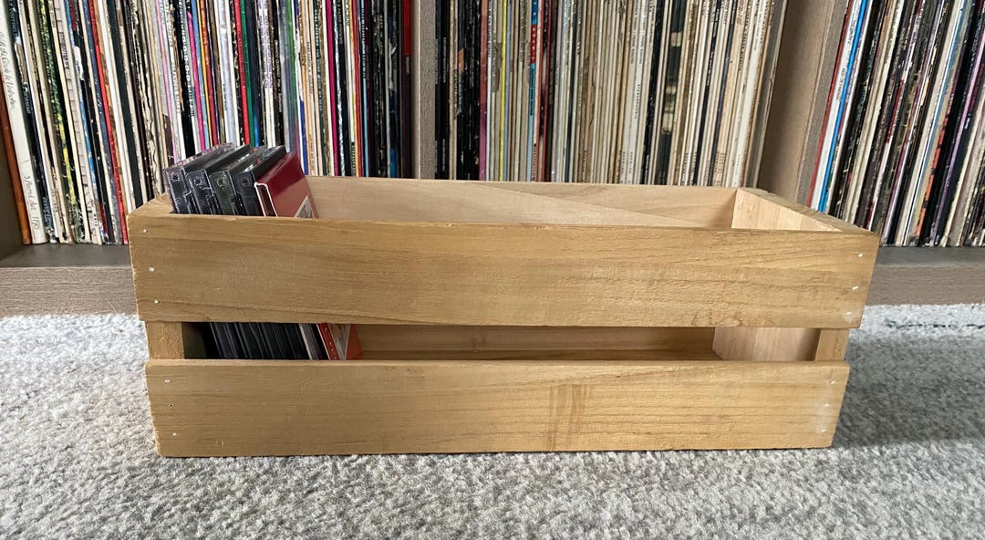 Vintage Wood CD Crate - Etsy