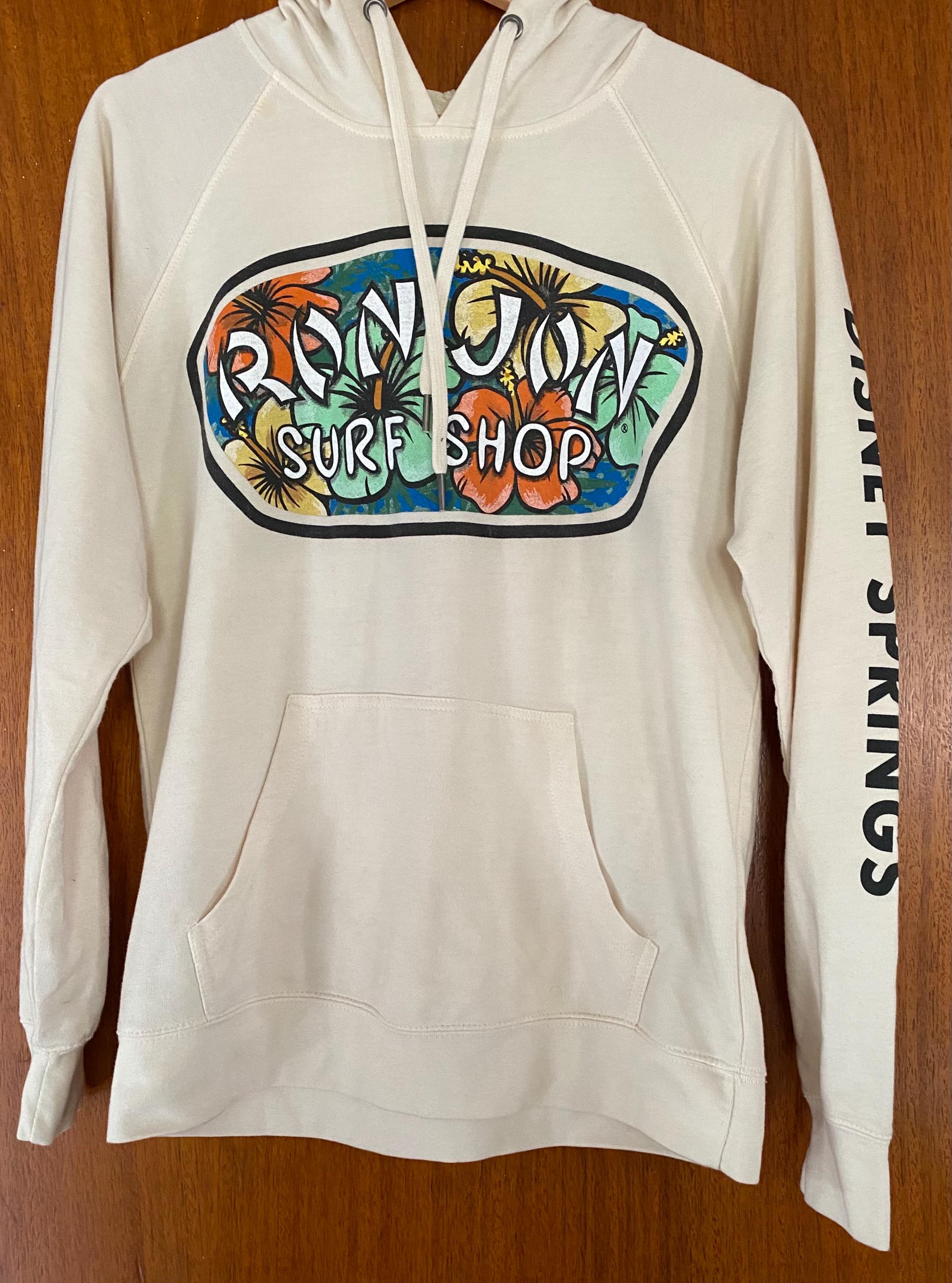 希少デザイン　90s　ヴィンテージ　RON JON　霜降りグレー スウェット 90s RON JON Sleeve Print Sweat Shirt 灰 L相当 ロンジョン