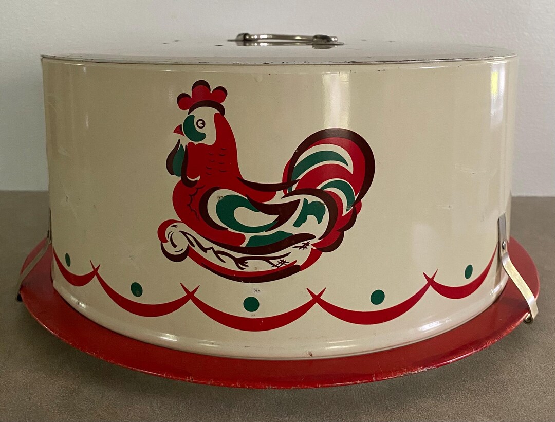 Vintage Decoware Rooster Cake Carrier - Etsy