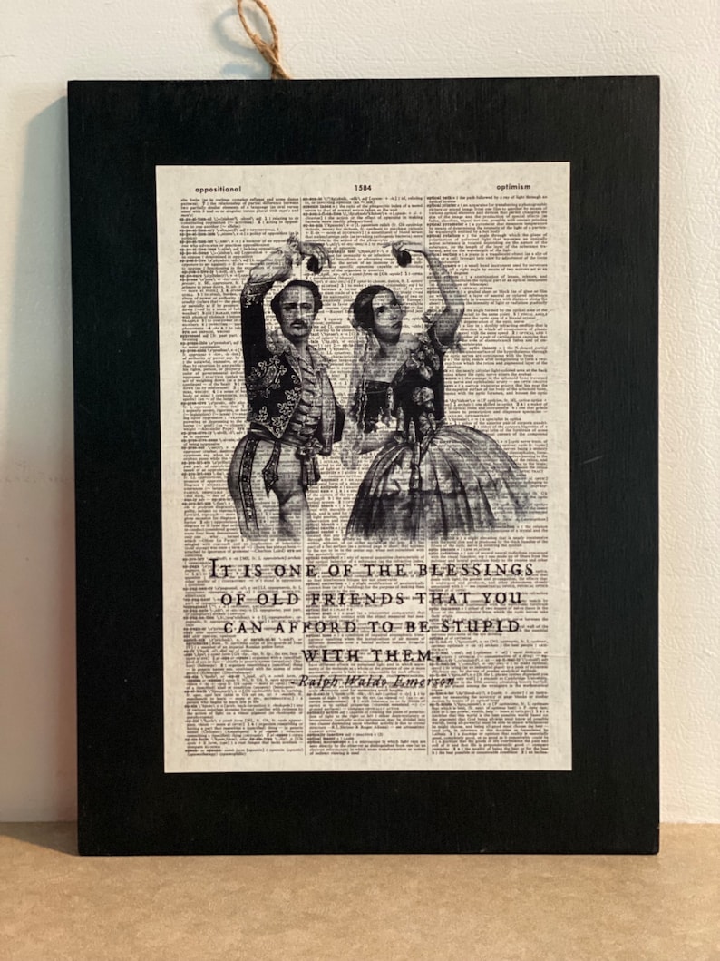 Ralph Waldo Emerson Quote Repurposed Dictionary Page on Wood image 1