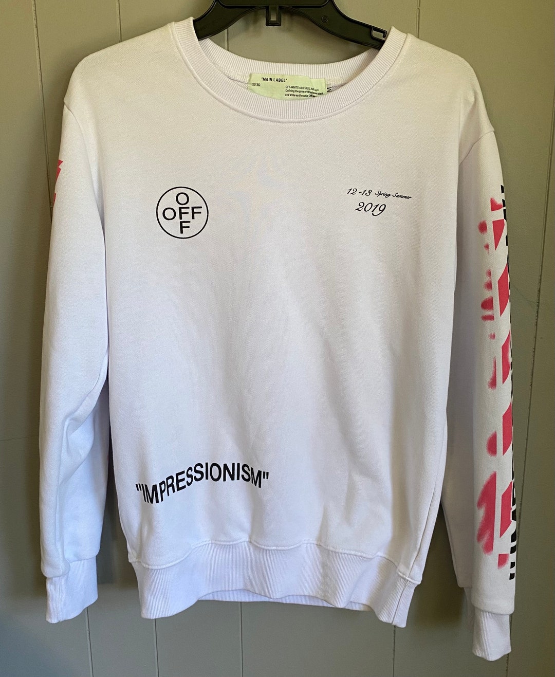 Off White Impressionism Oversized Sweatshirt - Etsy