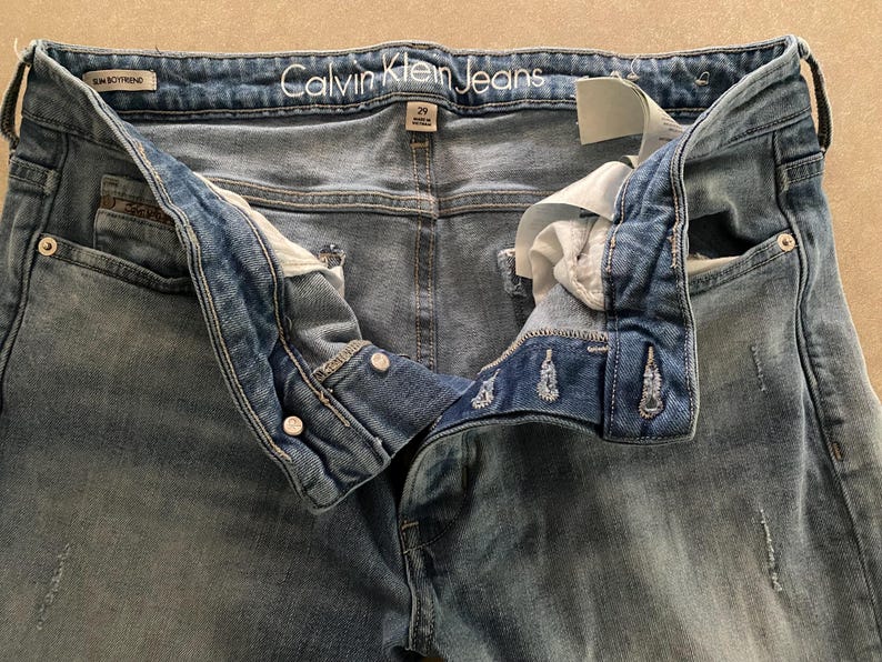 Calvin Klein Slim Boyfriend Button-fly Jeans 29 - Etsy