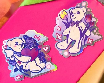 Teddy Bär Holographische Aufkleber: Weiche Kindheit Thema