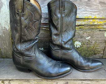 Vintage Men’s Black J. Chisholm Western Boots size 10.5