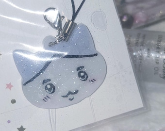 Chiikawa Hachiware Cat Phone Charm Keychain - Kawaii Epoxy Resin Cutecore Accessories Handmade