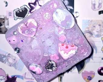 Handmade Resin Decoden Kawaii Menhera 3*3*1 Plastic Medicine Case Pill Box Mental Health Medication Cute Accessories Ryosangata
